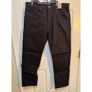 NEW Premium Levi's 505 black label red tag Regular straight black denim 38x32‎